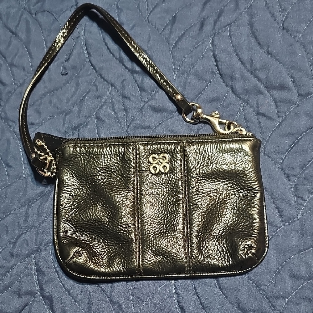 Coach Julia Black Patent Leather Wristlet Clutch